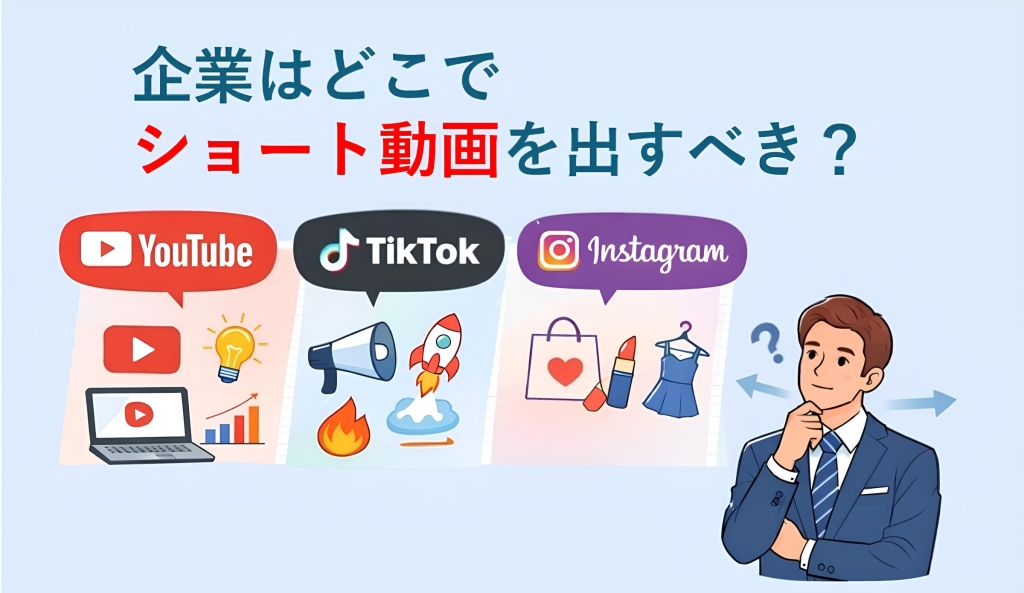 企業はどこでショート動画を出すべき？YouTube・TikTok・Instagram比較ガイド